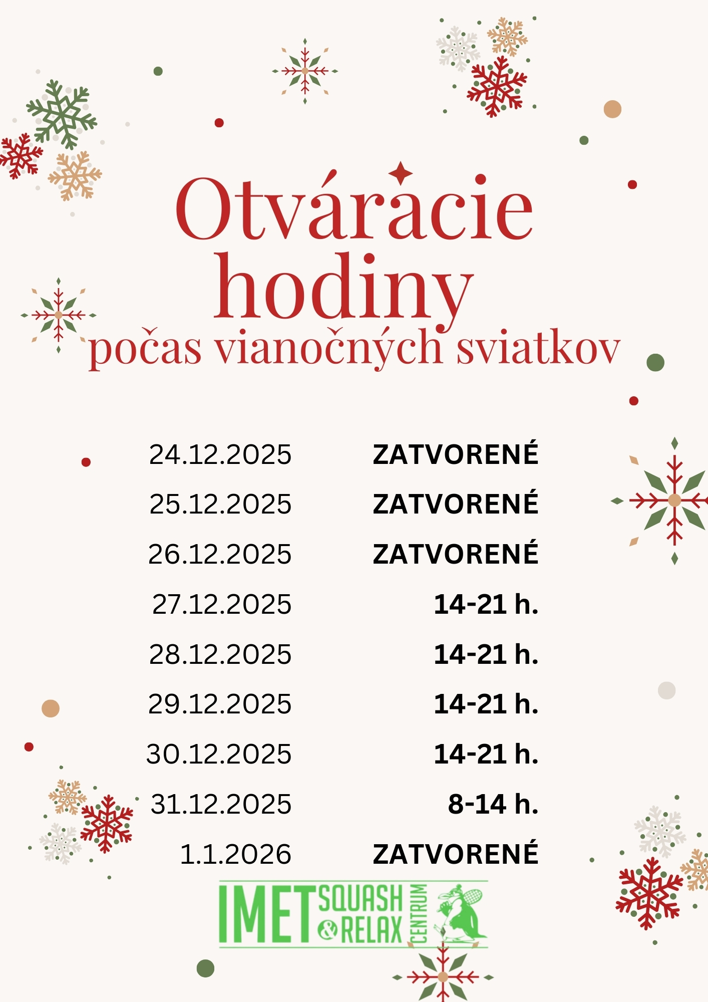 otváracie hodiny počas vianoc 2025